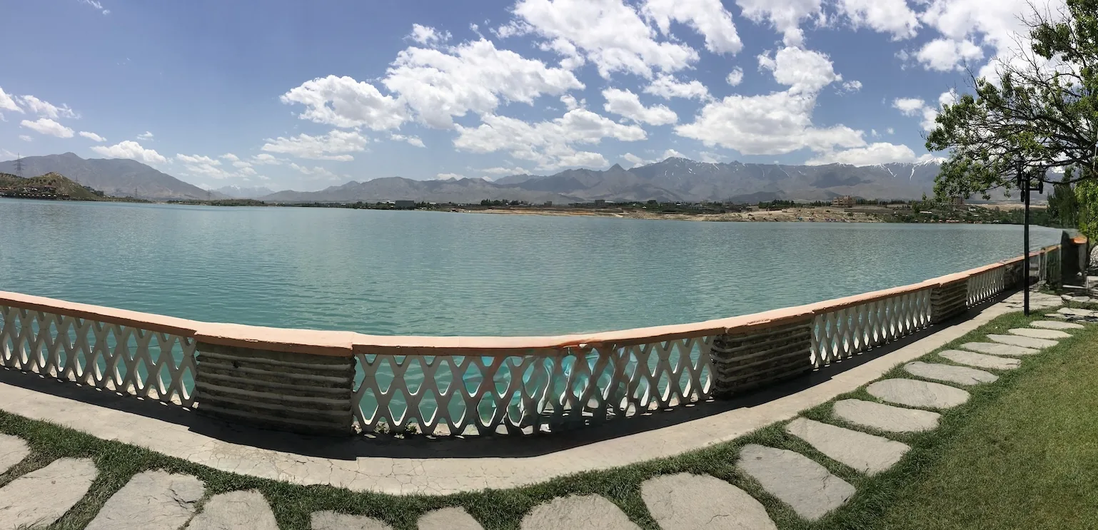 Qargha Lake seen from the terrace of the Spogmai Restaurant, Kabul